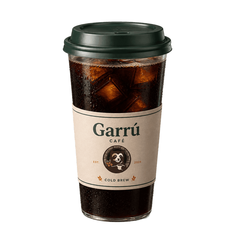 Cold brew con hielo en vaso Garrú